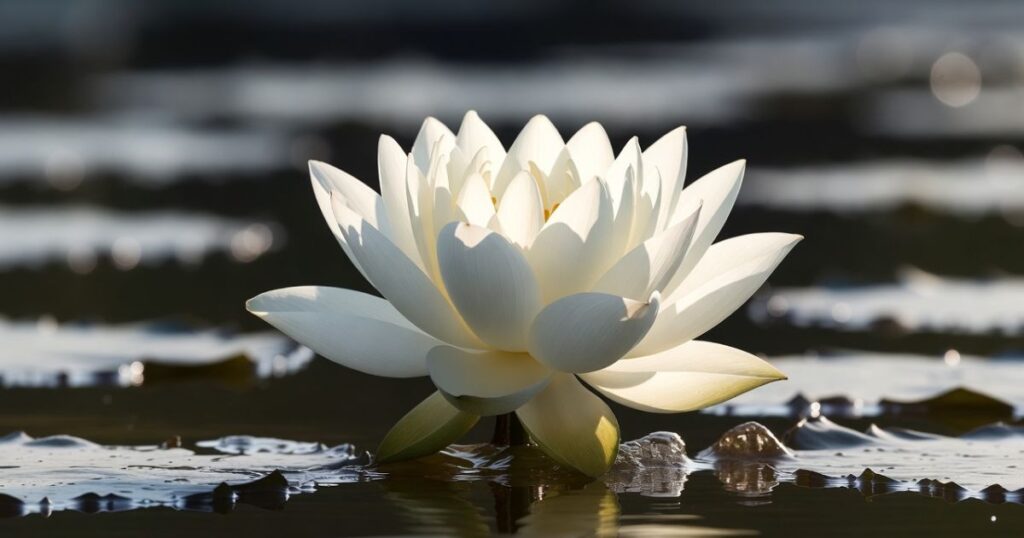 White lotus flower