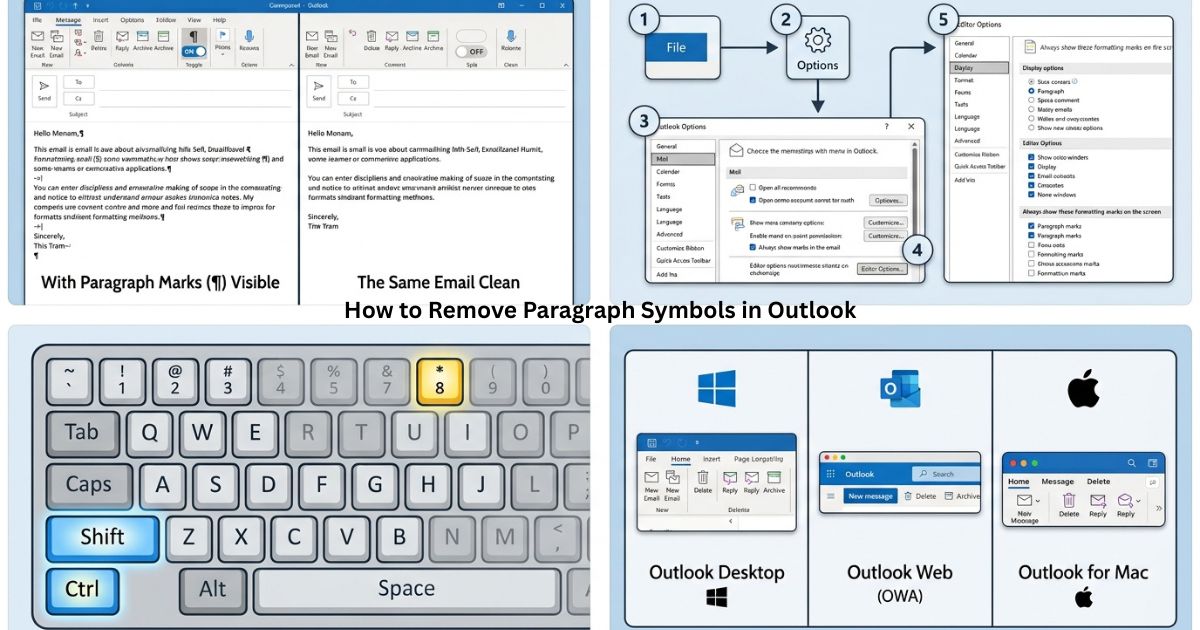 How to Remove Paragraph Symbols in Outlook