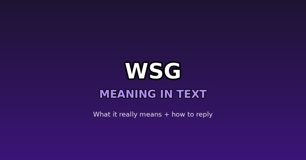 WSG Meaning 